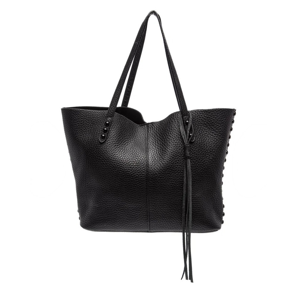 Rebecca Minkoff Medium Unlined Tote Black Pebbled Leather Studded Bag CH22EULT99